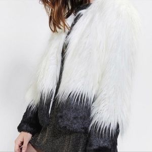 Staring at Stars Faux Fur Black & White